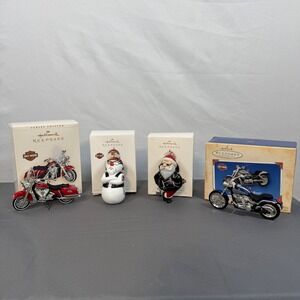 Hallmark Keepsake Harley Davidson Motorcycle Ornaments Lot of 4 with Boxes